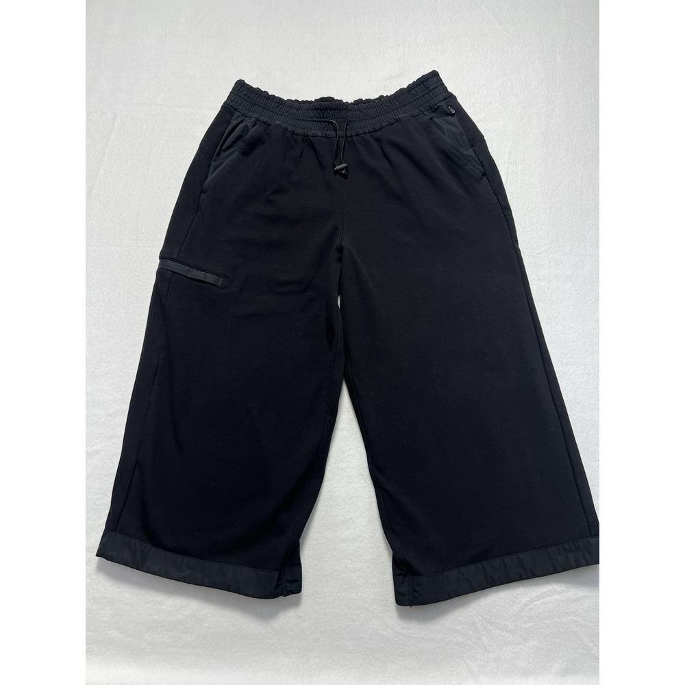 Athleta Triumph Hybrid‎ Wide Leg Cropped Pants Size M/P Black